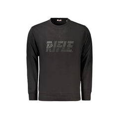 Rifle Felpa Maniche Lunghe Uomo Nera Stampa Logo