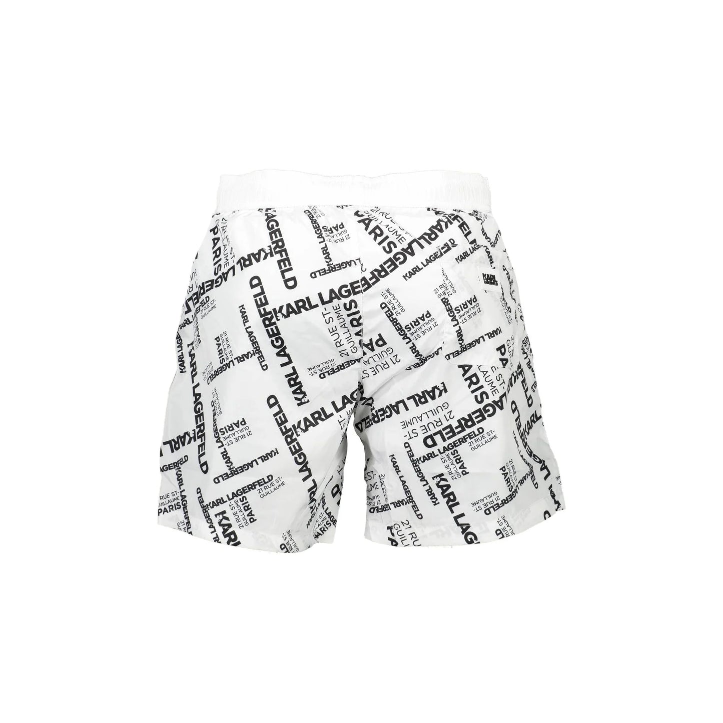 Karl Lagerfeld Beachwear Costume da Mare Uomo Bianco Logo - vista 2