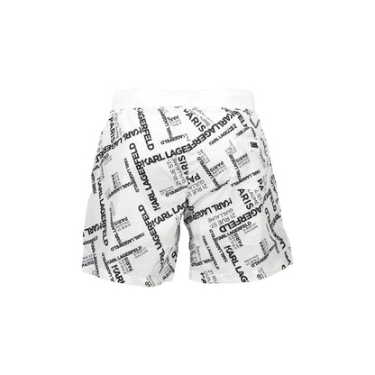 Karl Lagerfeld Beachwear Costume da Mare Uomo Bianco Logo - vista 2