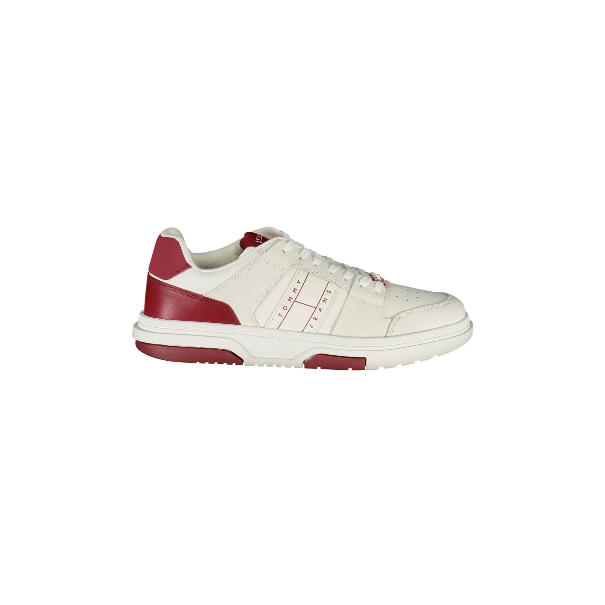 TOMMY HILFIGER Scarpe Sneakers Uomo Rosse con Dettagli a Contrasto e Plantare Removibile Rosso - foto prodotto