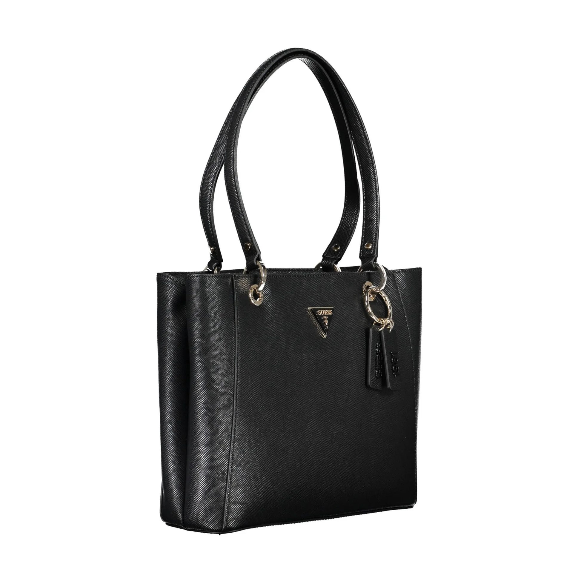 GUESS JEANS Borsa Donna Noelle Nera a Spalla con Dettagli a Contrasto Borse nero - vista 3