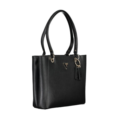 GUESS JEANS Borsa Donna Noelle Nera a Spalla con Dettagli a Contrasto Borse nero - vista 3