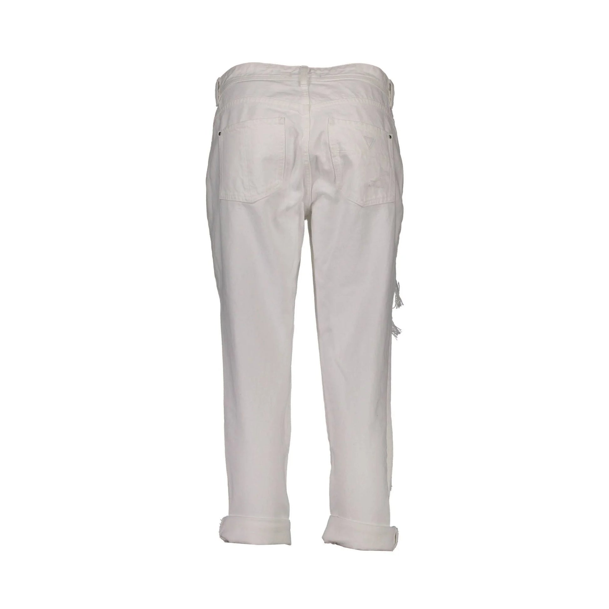 Guess Jeans Jeans Donna Bianco Effetto Usurato Logo - vista 2