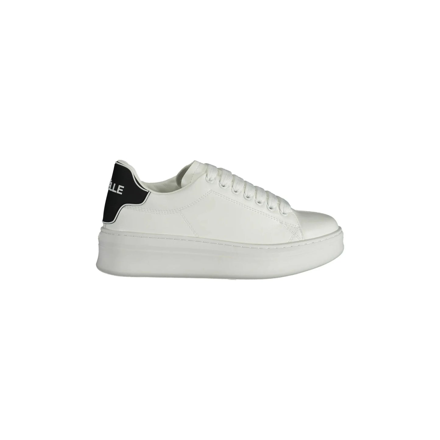 GAELLE PARIS Scarpe Sneakers Donna Bianche con Lacci e Logo Bianco - foto prodotto