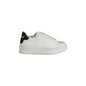 GAELLE PARIS Scarpe Sneakers Donna Bianche con Lacci e Logo Bianco - foto prodotto