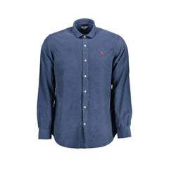 U.S. Polo Camisa de Manga Larga Hombre Azul Bordado