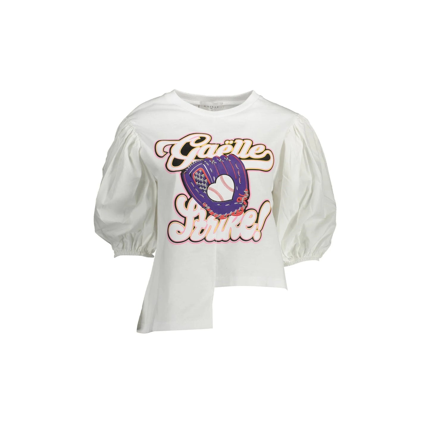 Gaelle Paris T-Shirt Donna Bianca Stampa Bianco - foto prodotto