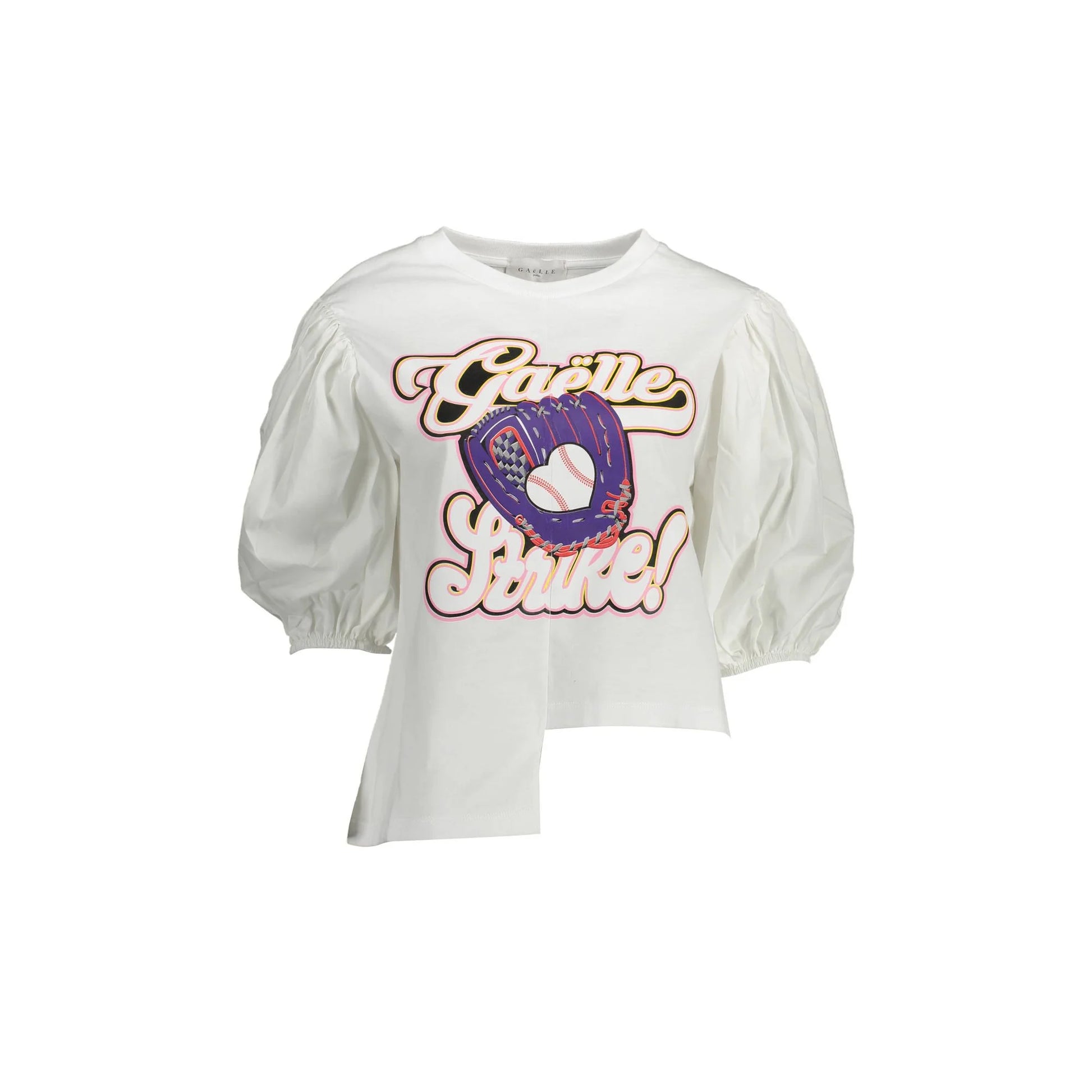 Gaelle Paris T-Shirt Donna Bianca Stampa Bianco - foto prodotto