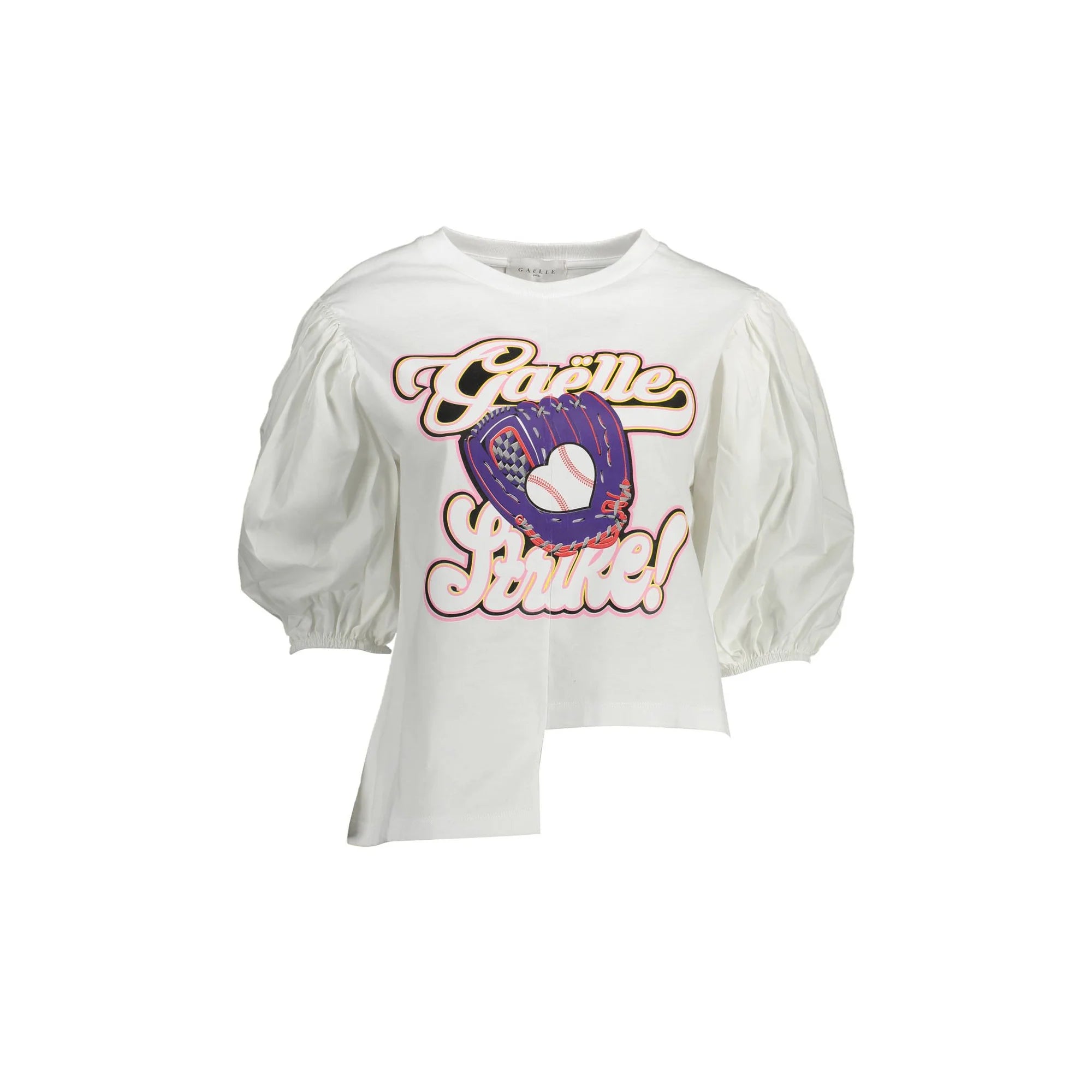 Gaelle Paris T-Shirt Donna Bianca Stampa Bianco - foto prodotto