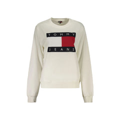 Tommy Hilfiger Felpa Maniche Lunghe Senza Zip Donna Bianco Stampa Logo