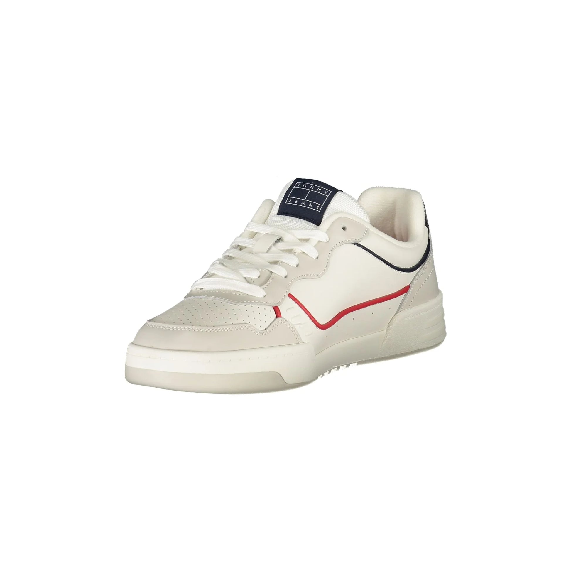 TOMMY HILFIGER Sneakers Uomo Bianche con Lacci e Dettagli Rosso/Blu bianco - vista 3