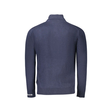 Pepe Jeans Maglia Uomo Blu Mezza Zip Maniche Lunghe Logo Maglie - vista 2