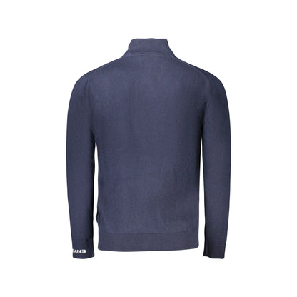 Pepe Jeans Maglia Uomo Blu Mezza Zip Maniche Lunghe Logo Maglie - vista 2