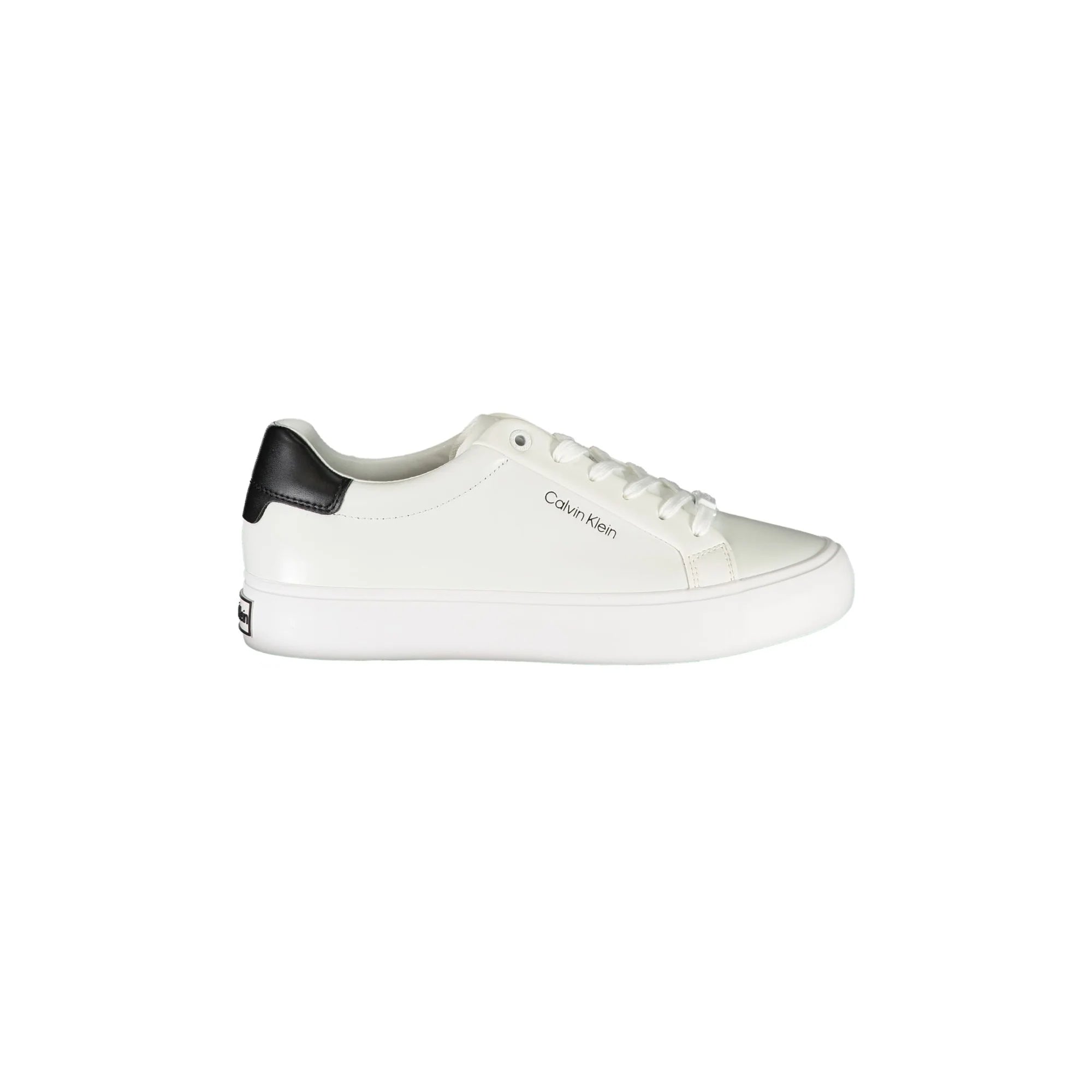 CALVIN KLEIN Scarpe Sneakers Donna Bianche con Lacci e Logo Bianco - foto prodotto