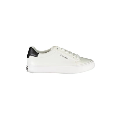 CALVIN KLEIN Scarpe Sneakers Donna Bianche con Lacci e Logo Bianco - foto prodotto