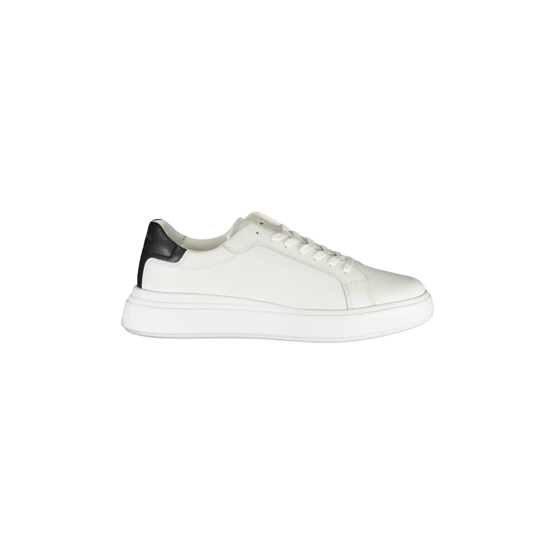 CALVIN KLEIN Scarpe Sneakers Uomo Bianche con Lacci e Logo Bianco - foto prodotto