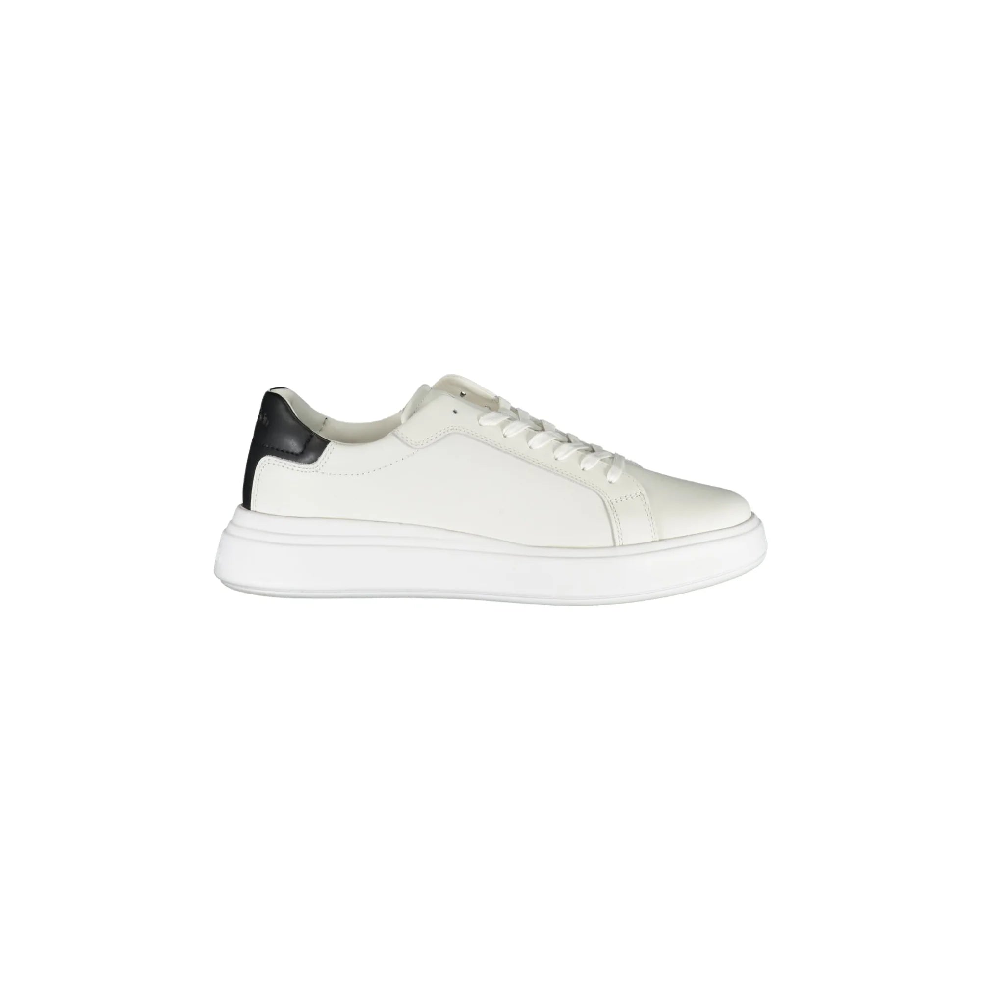 CALVIN KLEIN Scarpe Sneakers Uomo Bianche con Lacci e Logo Bianco - foto prodotto