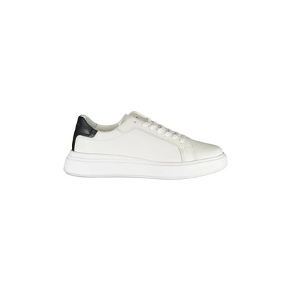CALVIN KLEIN Scarpe Sneakers Uomo Bianche con Lacci e Logo Bianco - foto prodotto