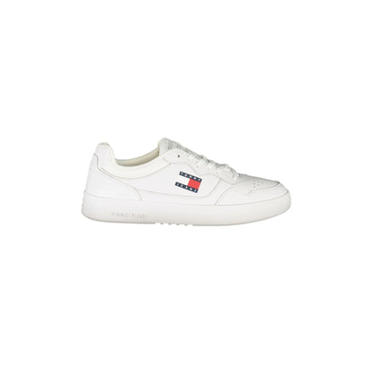 TOMMY HILFIGER Scarpe Sneakers Uomo Bianche con Plantare Removibile e Logo Bianco - foto prodotto