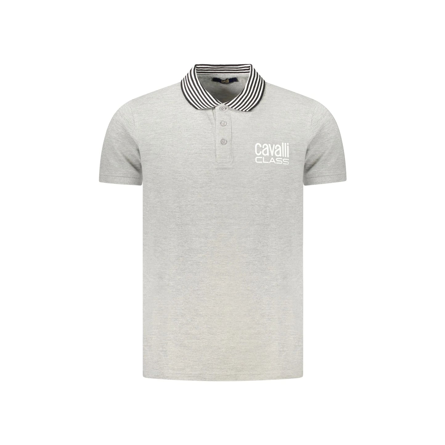 Cavalli Class Polo Maniche Corte Uomo Grigia Stampa Logo Grigio - foto prodotto