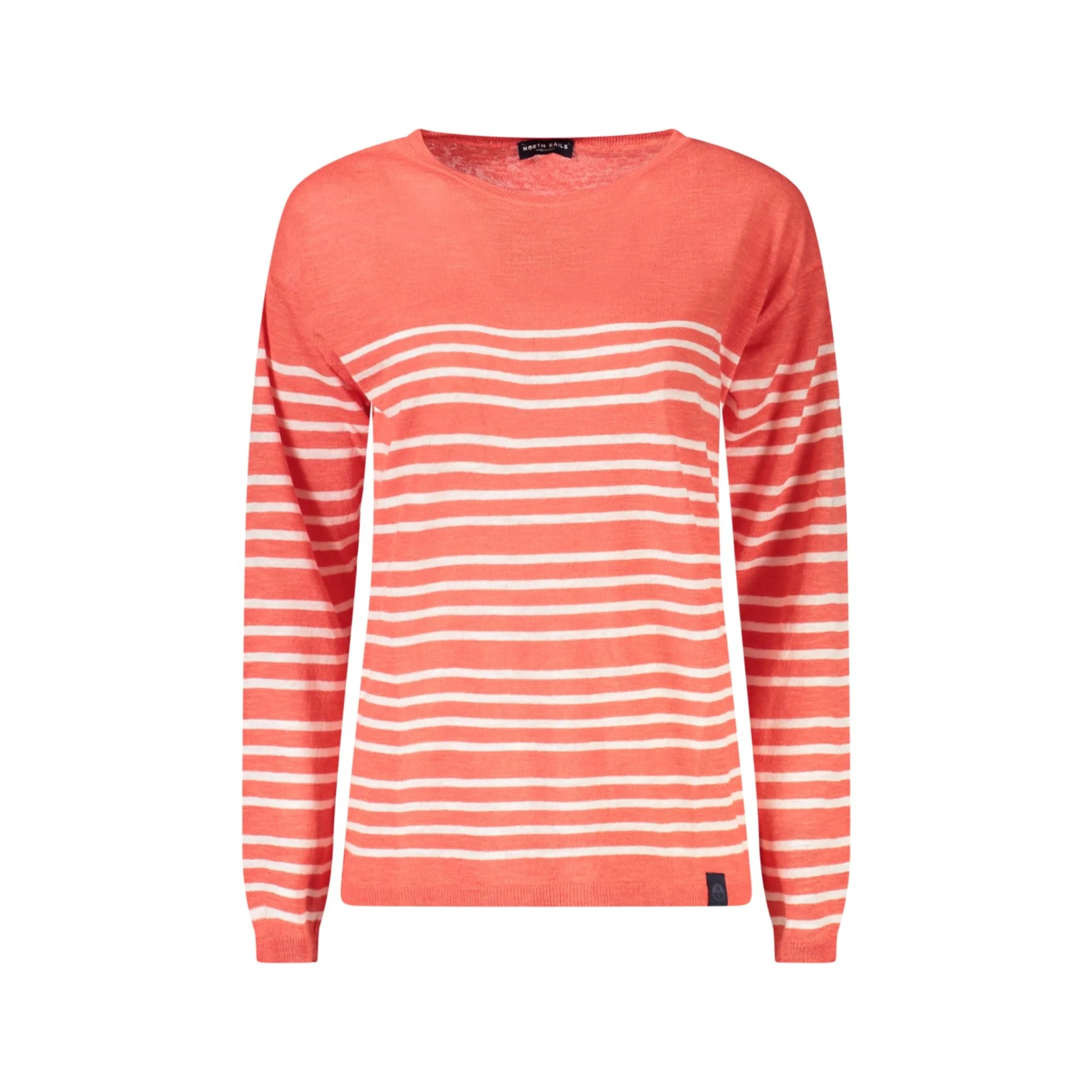 North Sails Maglia Donna Rossa Righe Maniche Lunghe Logo Maglie Rosso - foto prodotto