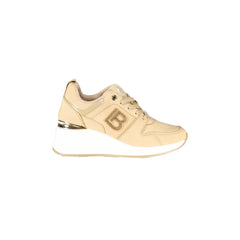 LAURA BIAGIOTTI Sneaker Damen Beige mit Schnürsenkeln und 6 cm Plateau