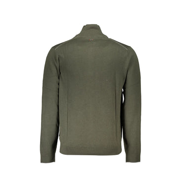 Napapijri Maglione Uomo Verde Mezza Zip Maniche Lunghe Maglie - vista 2