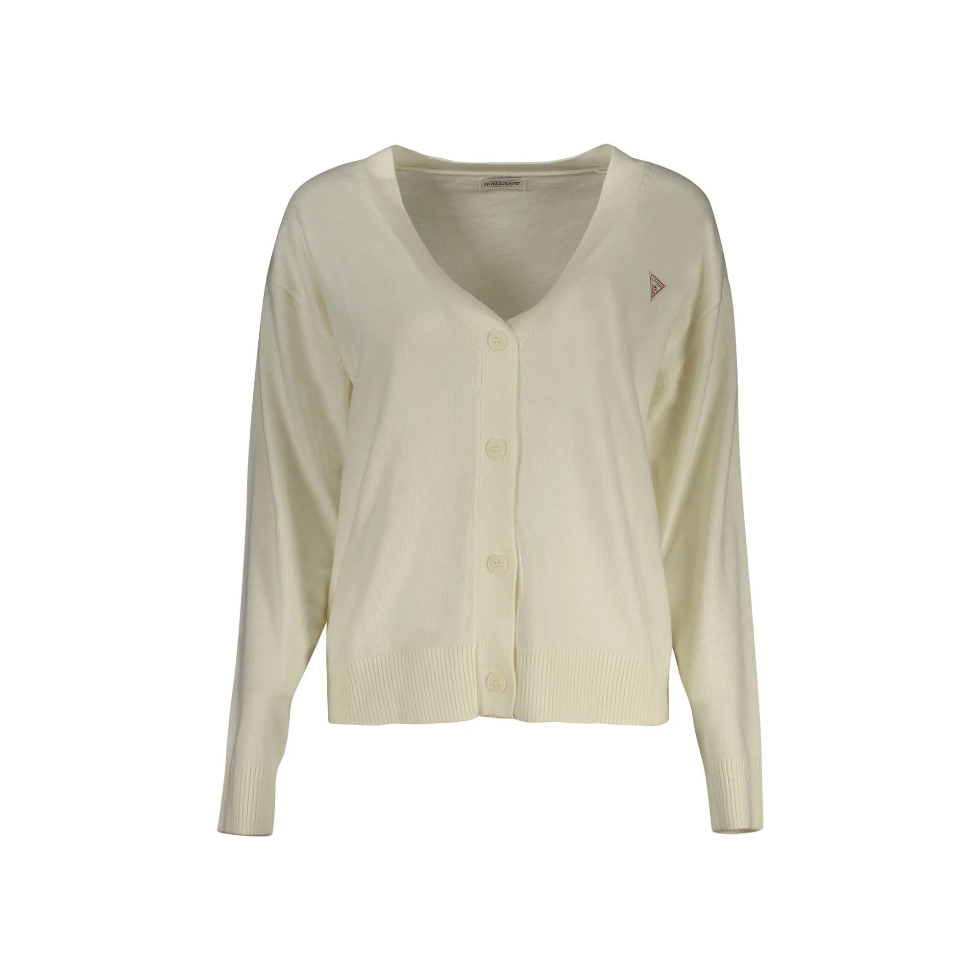 Guess Jeans Maglia Cardigan Donna Bianco Logo Maglie - foto prodotto