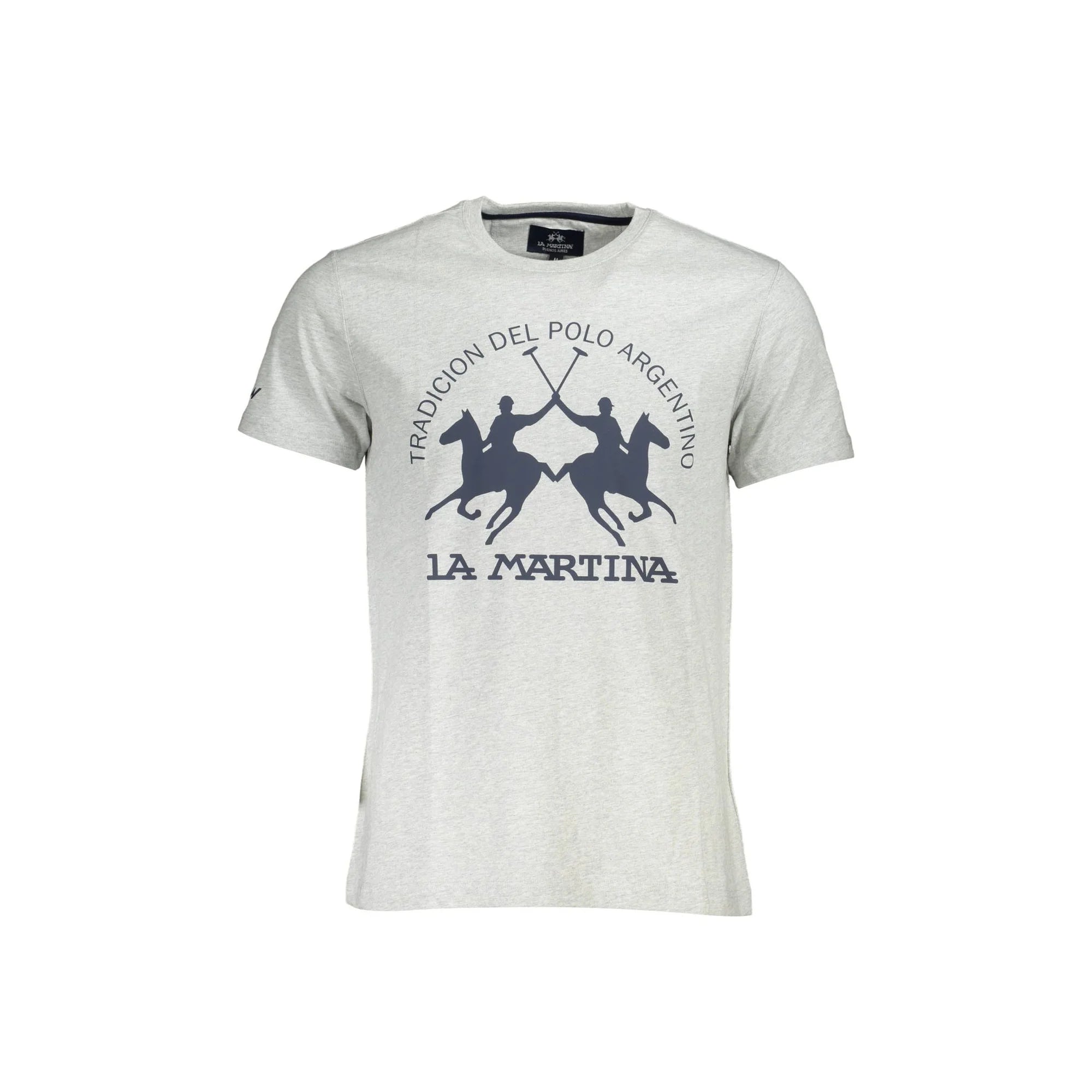 La Martina T-Shirt Maniche Corte Uomo Grigia Stampa Logo Grigio - foto prodotto