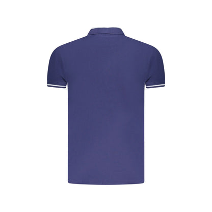 Cavalli Class Polo Uomo Blu Maniche Corte Contrasto Ricamo Logo - vista 2
