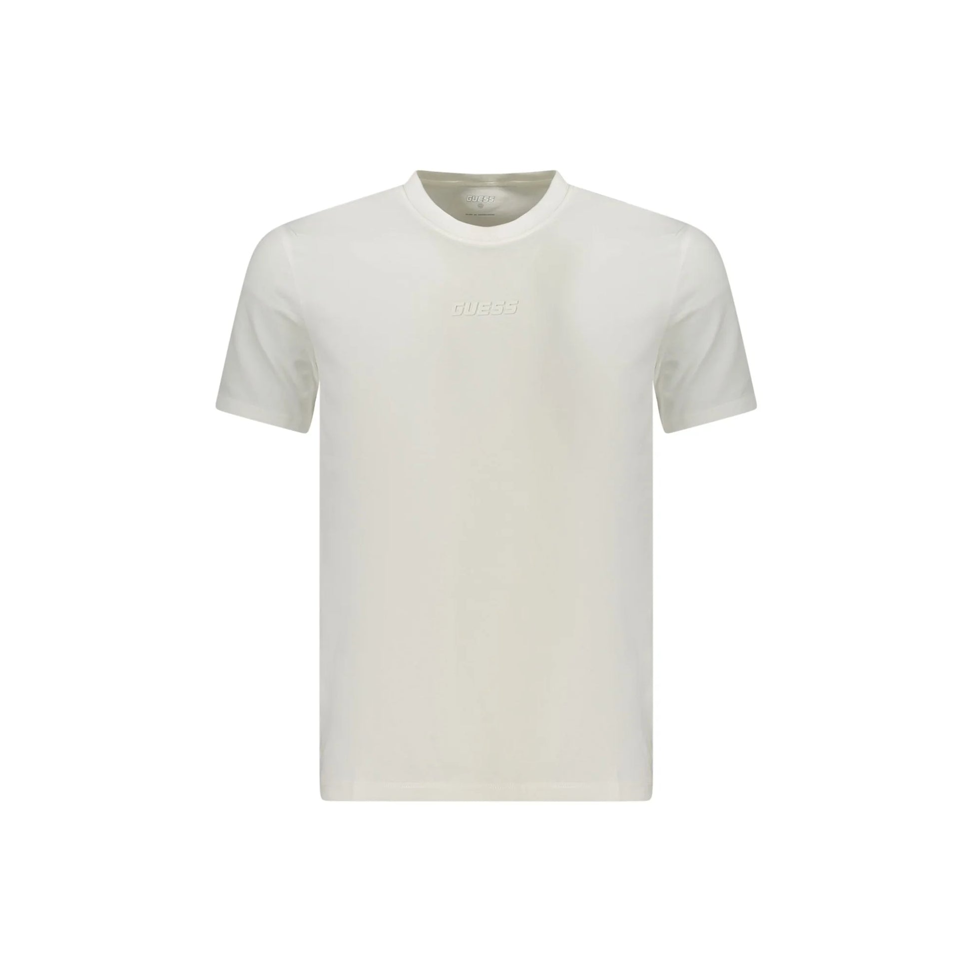 Guess Jeans T-Shirt Maniche Corte Uomo Bianca Stampa in Rilievo Logo Bianco - foto prodotto