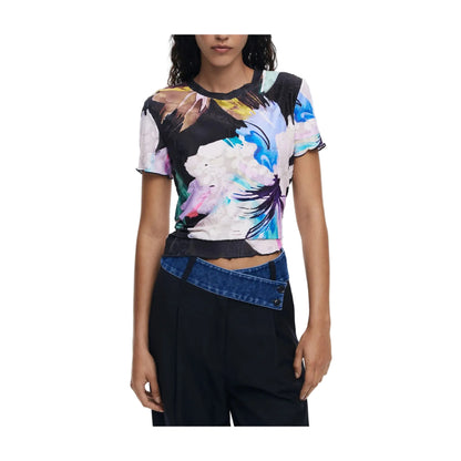 Desigual T-Shirt Maniche Corte Donna Nera Logo Nero - foto prodotto