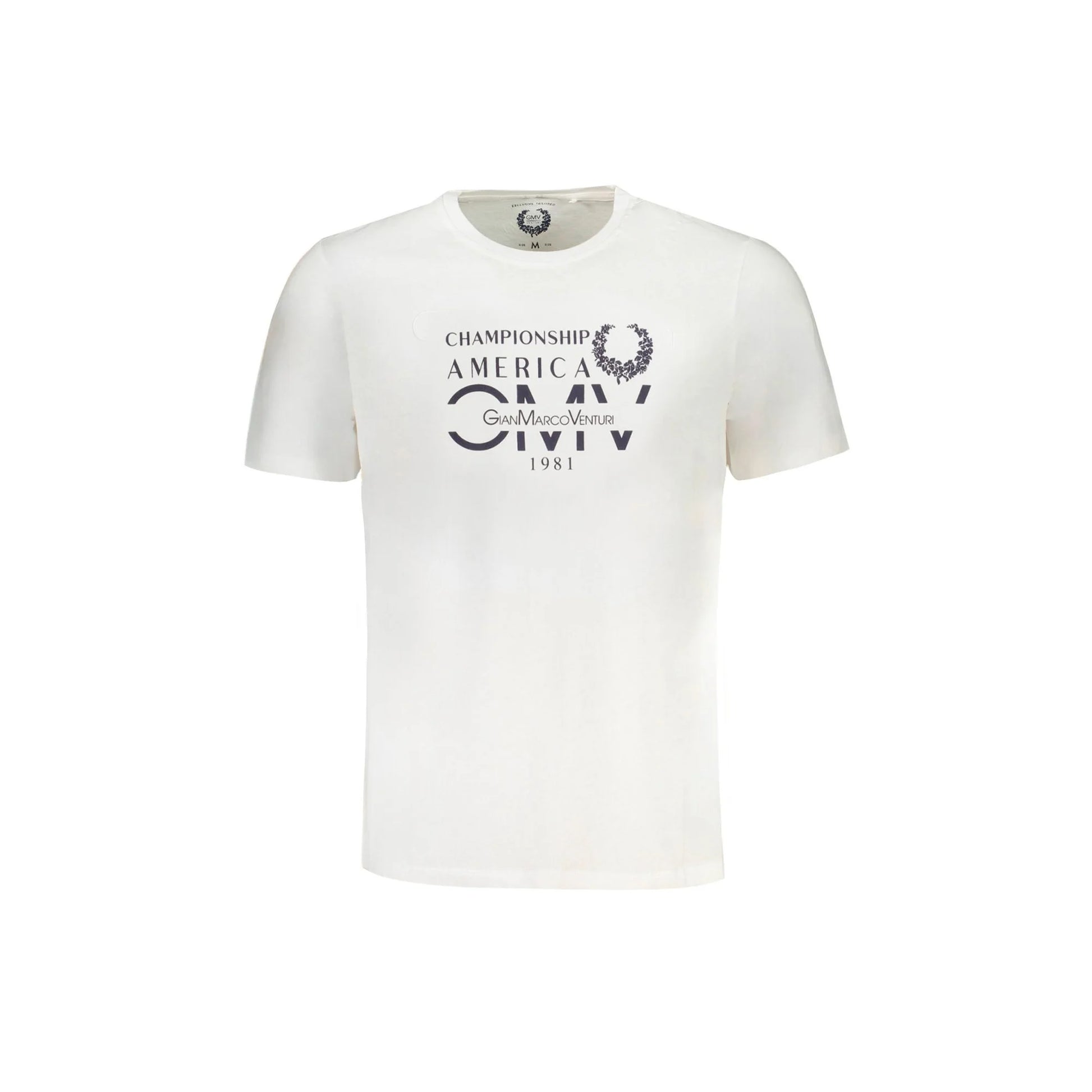 Gian Marco Venturi T-Shirt Maniche Corte Uomo Bianca Stampa Logo Bianco - foto prodotto