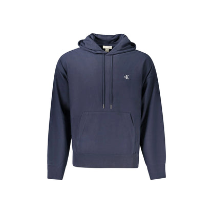 Calvin Klein Felpa Uomo Blu Cappuccio Garzata Tascone Ricamo Felpe - foto prodotto