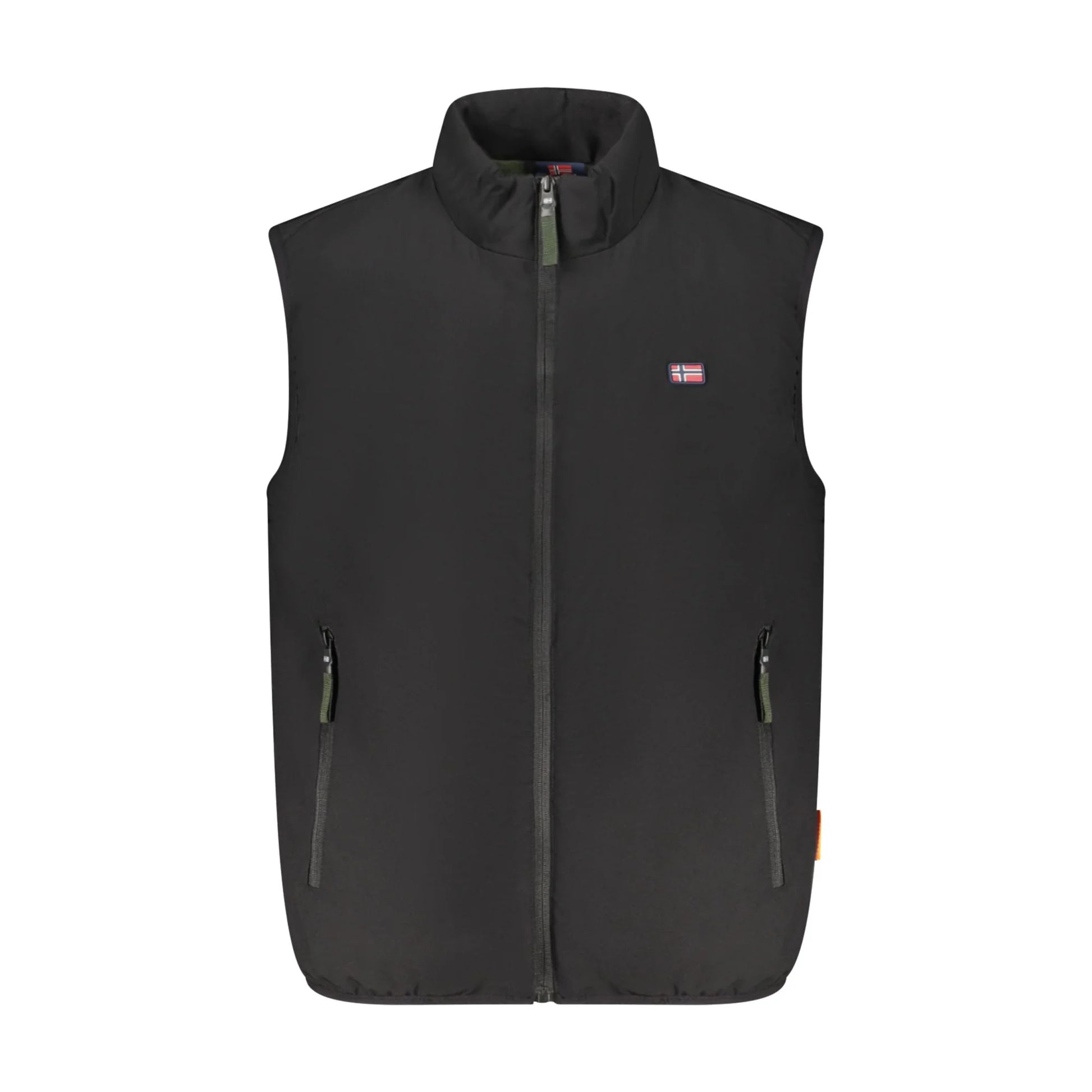 Norway 1963 Smanicato Uomo Nero con Zip Interno Pile Logo Giubbotti e Giacche - foto prodotto