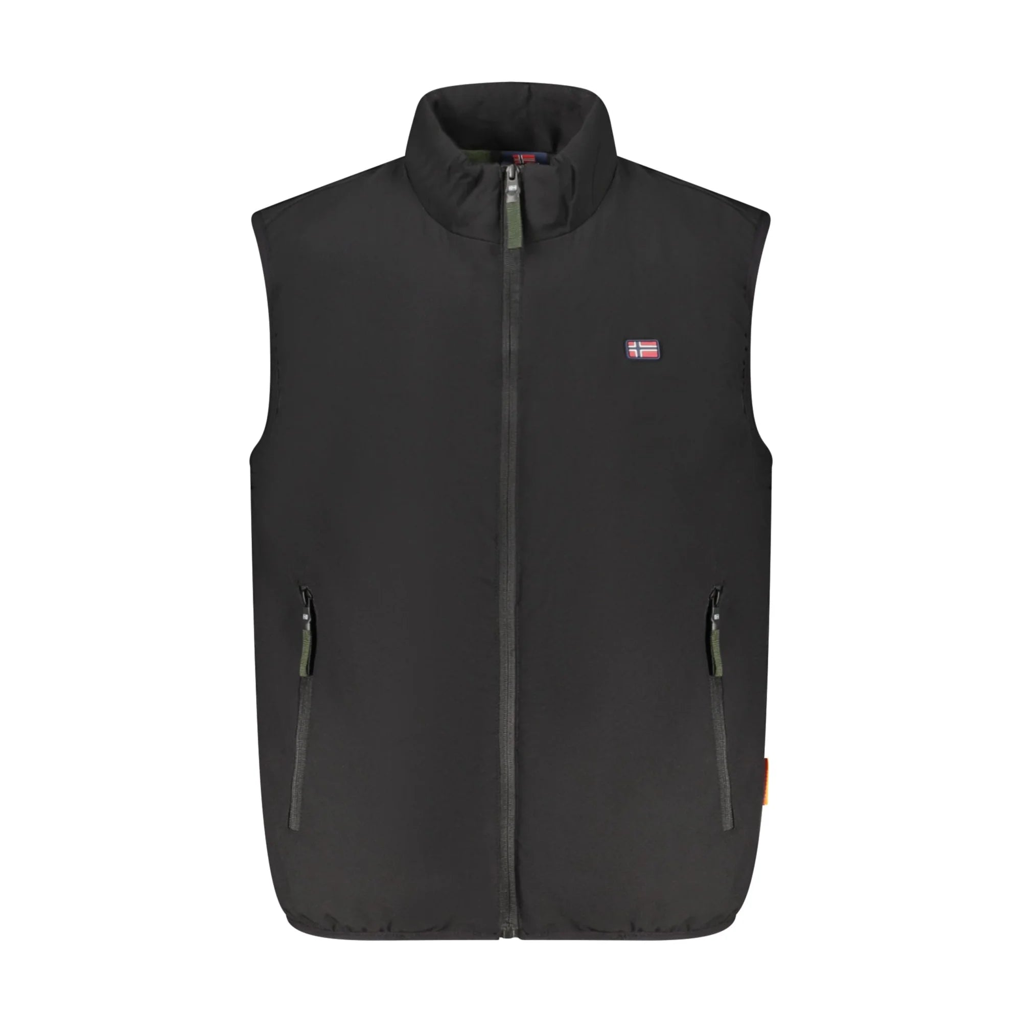 Norway 1963 Smanicato Uomo Nero con Zip Interno Pile Logo Giubbotti e Giacche - foto prodotto