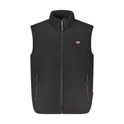 Norway 1963 Smanicato Uomo Nero con Zip Interno Pile Logo Giubbotti e Giacche - foto prodotto