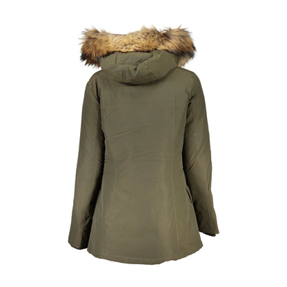 Woolrich Giubbotto Maniche Lunghe Donna Verde Cappuccio con Pelo Rimovibile Giubbotti e Giacche - vista 2