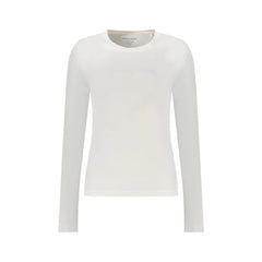 Guess Jeans T-Shirt Maniche Lunghe Donna Bianca Ricamo Logo