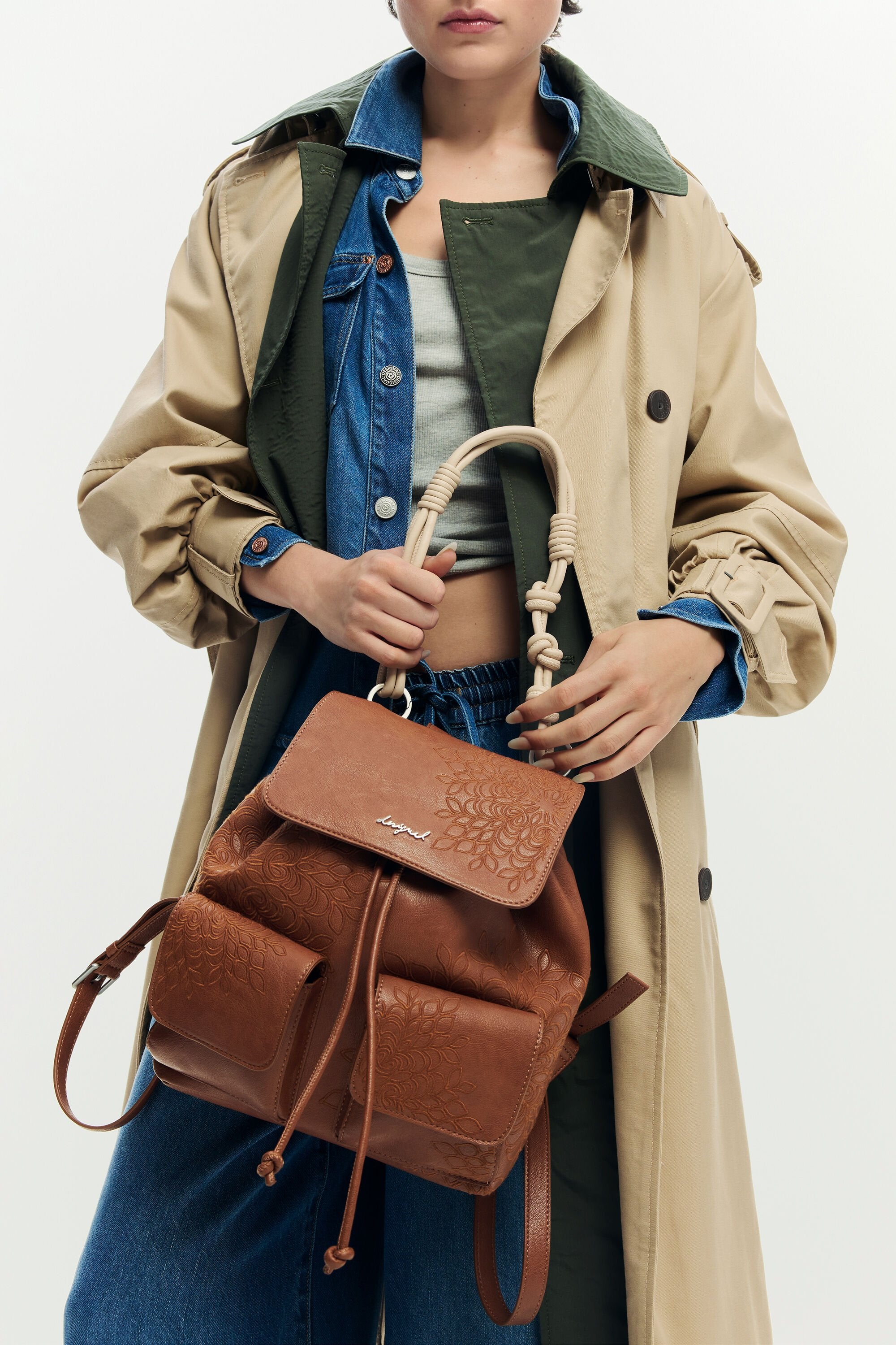 Desigual Zaino Donna Marrone Chiusura a Coulisse Zaini - vista 8