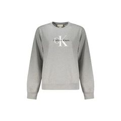 Calvin Klein Felpa Maniche Lunghe Donna Grigia Stampa