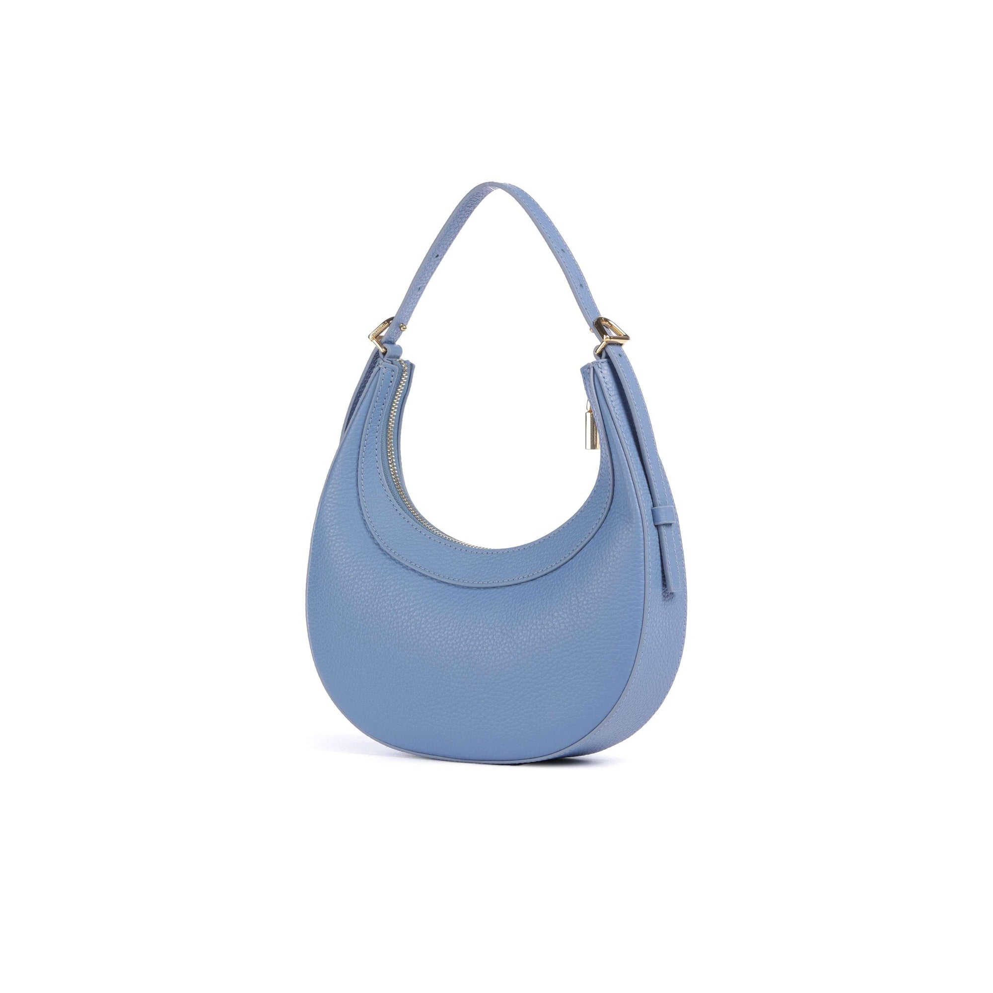COCCINELLE Borsa Donna a Spalla e Tracolla Blu, In Vera Pelle, Whisper