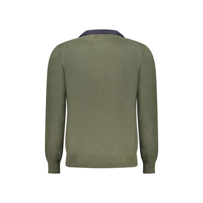 North Sails Maglione Uomo Verde Mezza Zip in Lana e Cachemire Maglie - vista 2