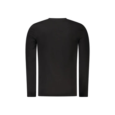 Guess Jeans T-Shirt Maniche Lunghe Uomo Nera Logo nero - vista 2