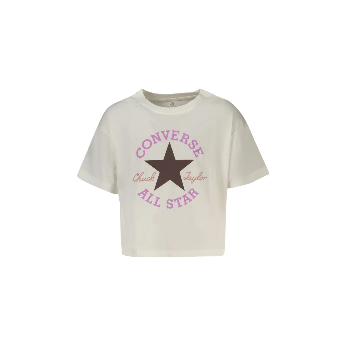 CONVERSE T-SHIRT MANICHE CORTE BAMBINA BIANCO