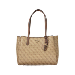 Guess Jeans Borsa a Spalla Donna beige Dettagli a Contrasto