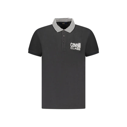 Cavalli Class Polo Maniche Corte Uomo Nera Stampa Logo Nero - foto prodotto