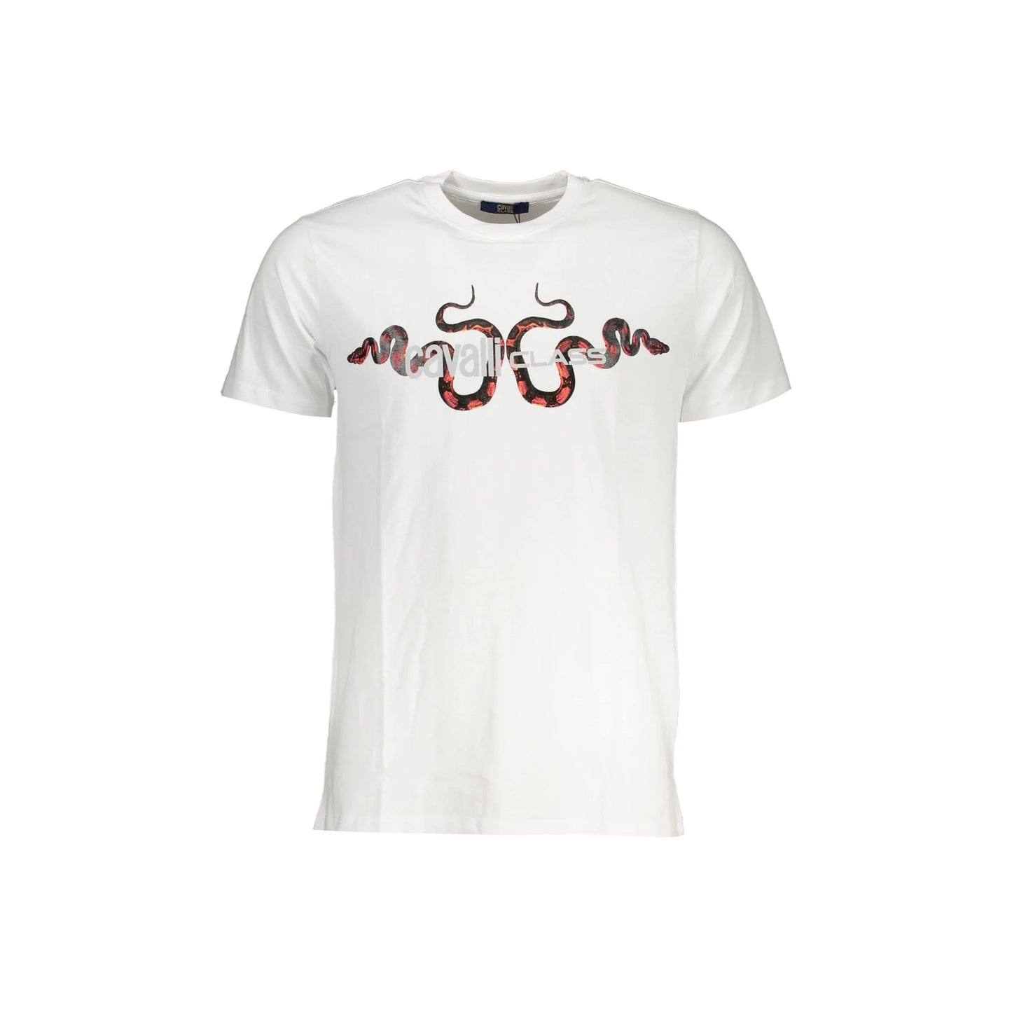 Cavalli Class T-Shirt Maniche Corte Uomo Bianca Stampa Logo Bianco - foto prodotto