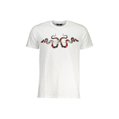 Cavalli Class T-Shirt Maniche Corte Uomo Bianca Stampa Logo