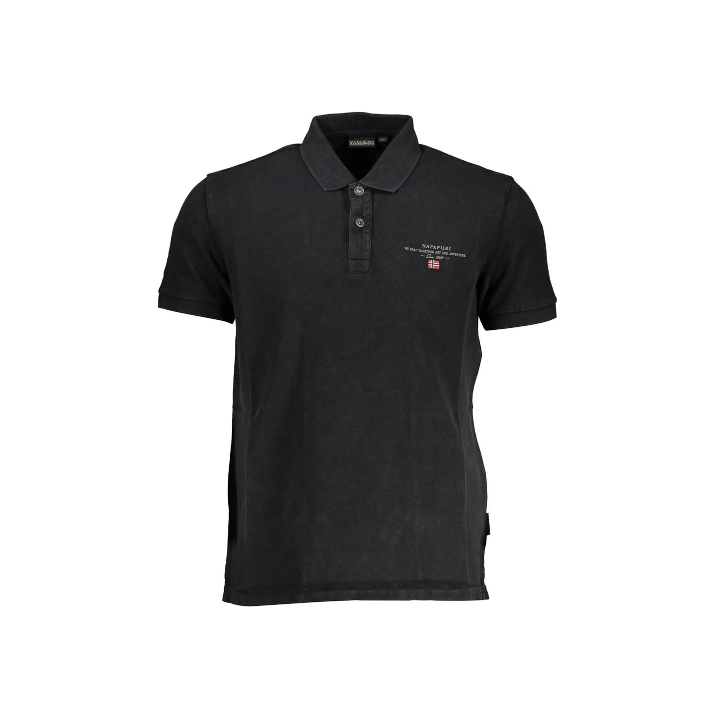 Napapijri Polo Maniche Corte Uomo Nera Stampa/Ricamo/Logo Nero - foto prodotto